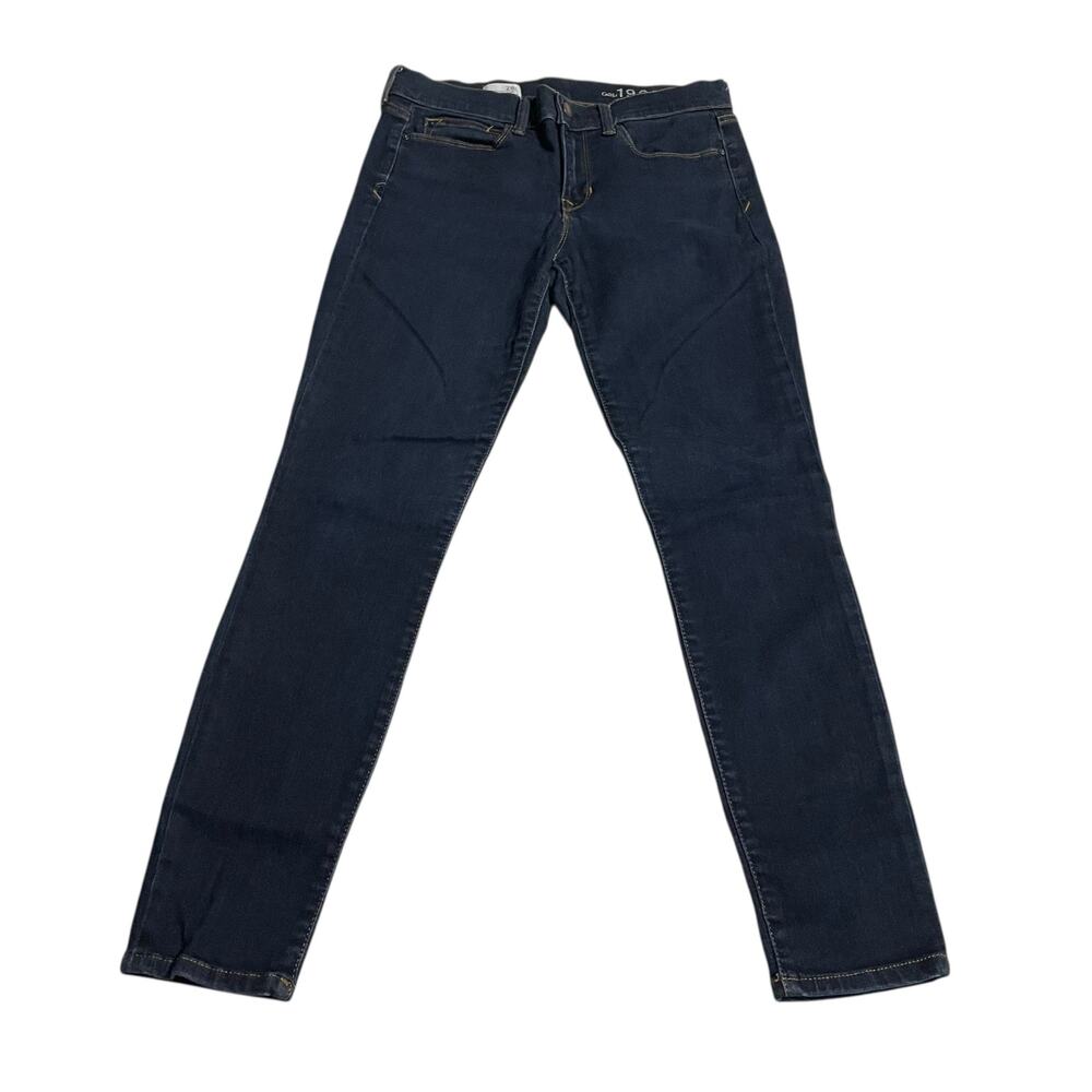 Gap 1969 Womens Jeans Size 28 Legging Jean Mid Rise Dark Wash Zip Fly Blue Denim